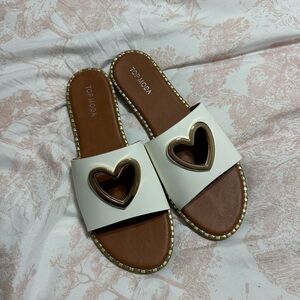 White Heart Sandals